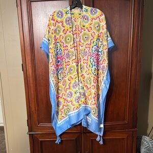 Do everything in love Colorful Floral Kimono with Tassels OS NWOT